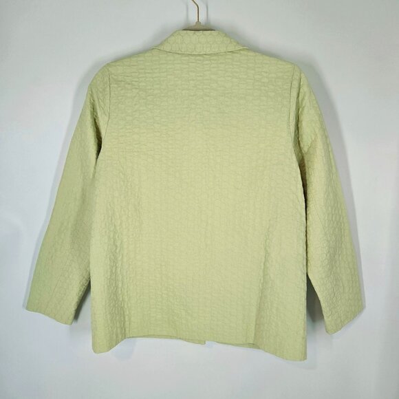 Eileen Fisher Light Green Quilted Button Up Jacket Women's Size PS Petite Small - Picture 6 of 10